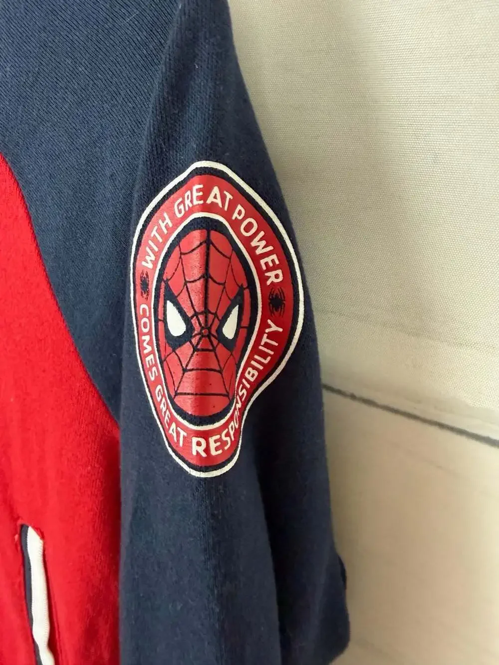 Marvel Spider-Man Boys' Snap Button Varsity Hooded Jacket Size 6